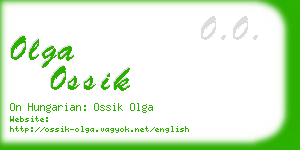 olga ossik business card